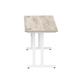 Impulse 1400 x 600mm Straight Desk Grey Oak Top White Cantilever Leg