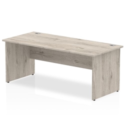 Impulse 1800 x 800mm Straight Desk Grey Oak Top Panel End Leg