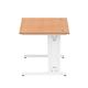 Impulse 1200/800 Rectangle White Cable Managed Leg Desk Oak