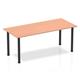 Impulse 1800mm Straight Table Beech Top Black Post Leg