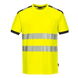 Portwest PW3 Hi Vis Cotton Comfort T-Shirt S/S S Yellow/Gry