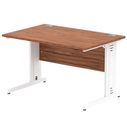 Impulse 1200/800 Rectangle White Cable Managed Leg Desk Walnut