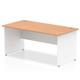 Impulse Panel End 1600/800 Rectangle Desk Oak Top White Panels Ref TT000017