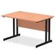 Impulse 1200 x 800mm Straight Desk Beech Top Black Cantilever Leg
