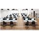 Impulse 1400 x 600mm Straight Desk White Top White Cable Managed Leg