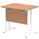 Impulse 800 x 600mm Straight Desk Oak Top White Cantilever Leg