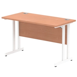 Impulse 1200/600 Rectangle White Cantilever Leg Desk Beech