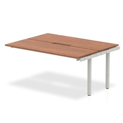 B2B Ext Kit Silver Frame Bench Desk 1200 Walnut