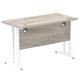 Impulse 1200 x 600mm Straight Desk Grey Oak Top White Cantilever Leg