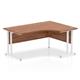 Impulse 1600mm Right Crescent Desk Walnut Top White Cantilever Leg