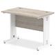 Impulse 1000 x 600mm Straight Desk Grey Oak Top White Cable Managed Leg