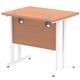 Impulse 800 x 600mm Straight Desk Beech Top White Cantilever Leg