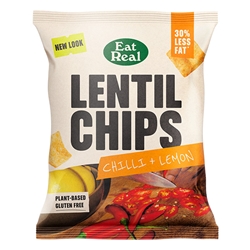EAT REAL - LENTIL CHIPS - CHILLI & LEMON - 18X40G