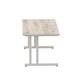 Impulse 1600 x 800mm Straight Desk Grey Oak Top Silver Cantilever Leg