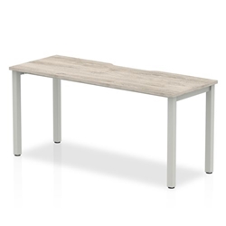 Evolve Plus 1600mm Single Starter Desk Grey Oak Top Silver Frame