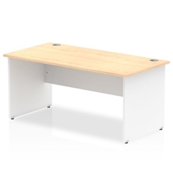 Impulse Panel End 1600/800 Rectangle Desk Maple Top White Panels Ref TT000111