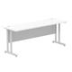Impulse 1800/600 Rectangle Silver Cantilever Leg Desk White