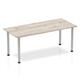 Impulse 1800mm Straight Table Grey Oak Top Silver Post Leg