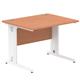 Impulse 1000/800 Rectangle White Cable Managed Leg Desk Beech