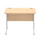 Impulse 1000 x 800mm Straight Desk Maple Top Silver Cantilever Leg