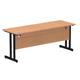 Impulse 1800 x 600mm Straight Desk Oak Top Black Cantilever Leg