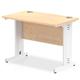 Impulse 1000 x 600mm Straight Desk Maple Top White Cable Managed Leg