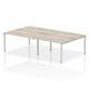 Impulse Bench B2B 4 Person 1400 Silver Frame Office Bench Desk Grey Oak