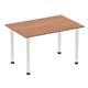 Impulse 1200mm Straight Table Walnut Top Chrome Post Leg