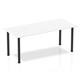 Impulse 1800mm Straight Table White Top Black Post Leg