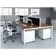 B2B White Frame Bench Desk 1200 Walnut (6 Pod)