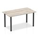 Impulse 1400mm Straight Table Grey Oak Top Black Post Leg