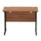 Impulse 1000 x 600mm Straight Desk Walnut Top Black Cantilever Leg