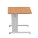 Impulse 1000 x 800mm Straight Desk Oak Top Silver Cable Managed Leg