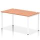 Impulse Bench Single Row 1400 White Frame Office Bench Desk Beech