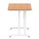 Impulse 800 x 600mm Straight Desk Oak Top White Cantilever Leg