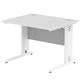 Impulse 1000/800 Rectangle White Cable Managed Leg Desk White