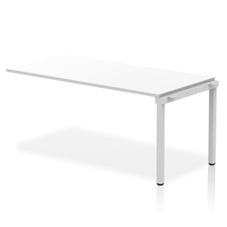Single Ext Kit Silver Frame Bench Desk 1600 White
