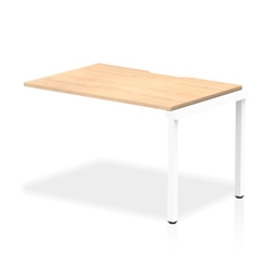 Single Ext Kit White Frame Bench Desk 1200 Maple