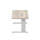Impulse 1800 x 800mm Straight Desk Grey Oak Top Silver Cable Managed Leg