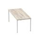 Impulse 1800mm Straight Table Grey Oak Top Silver Box Frame Leg