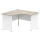 Impulse 1200mm Corner Desk Grey Oak Top White Panel End Leg