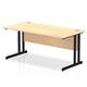 Impulse 1600 x 800mm Straight Desk Maple Top Black Cantilever Leg
