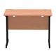 Impulse 1000 x 600mm Straight Desk Beech Top Black Cantilever Leg