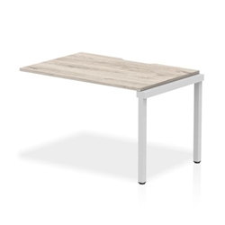 Evolve Plus 1200mm Single Row Ext Kit Grey Oak Top Silver Frame