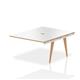 Oslo 1200mm B2B Ext Kit White Top Natural Wood Edge White Frame