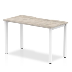 Evolve Plus 1200mm Single Starter Desk Grey Oak Top White Frame