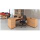 Impulse Cantilever 1600 Right Hand Crescent Desk Beech