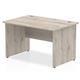 Impulse 1200 x 800mm Straight Desk Grey Oak Top Panel End Leg