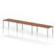 Impulse Bench Single Row 3 Person 1600 Silver Frame Office Bench Desk Walnut