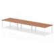 B2B White Frame Bench Desk 1200 Walnut (6 Pod)